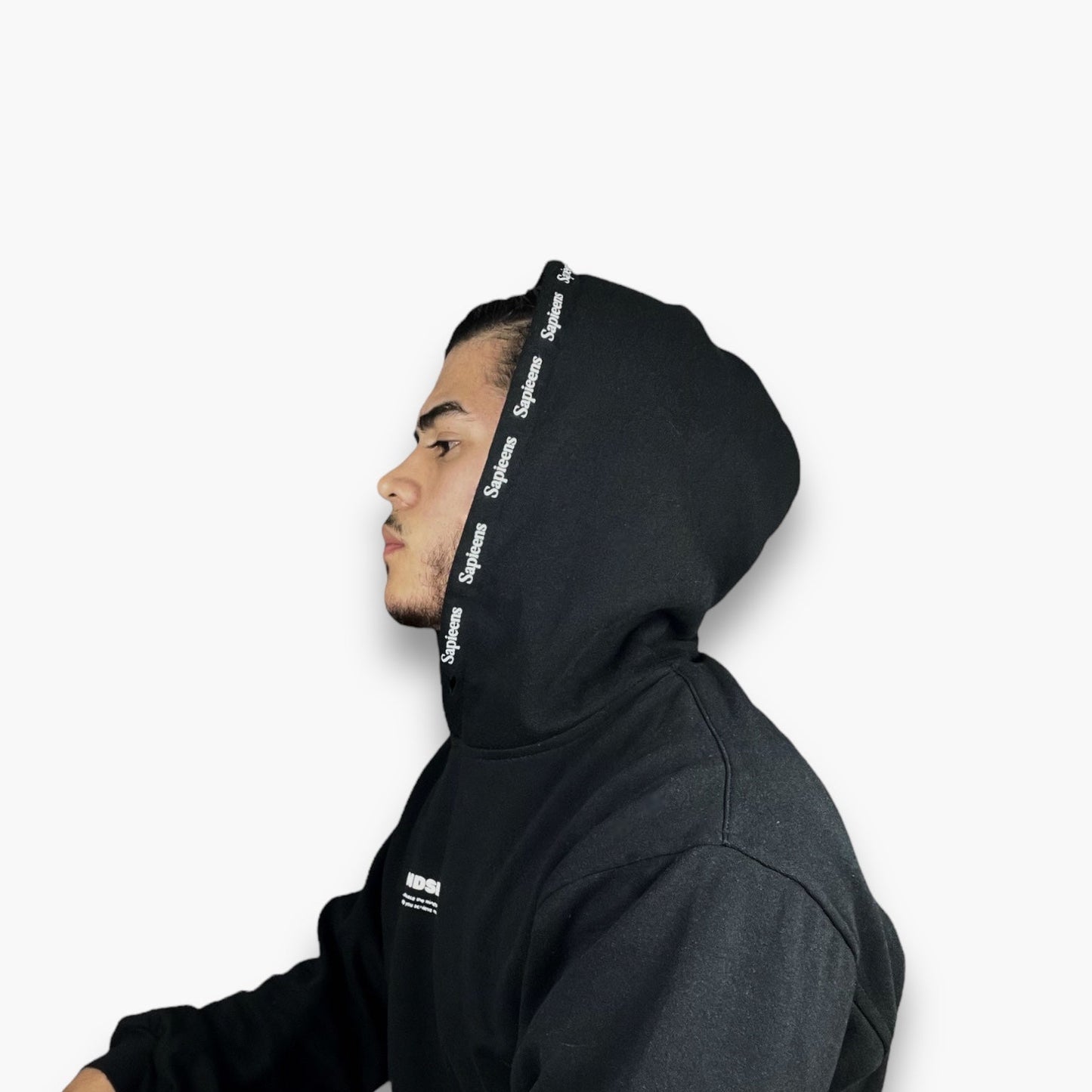 Hoodie Oversize Afelpada Color Negro - Unisex - Sapieens