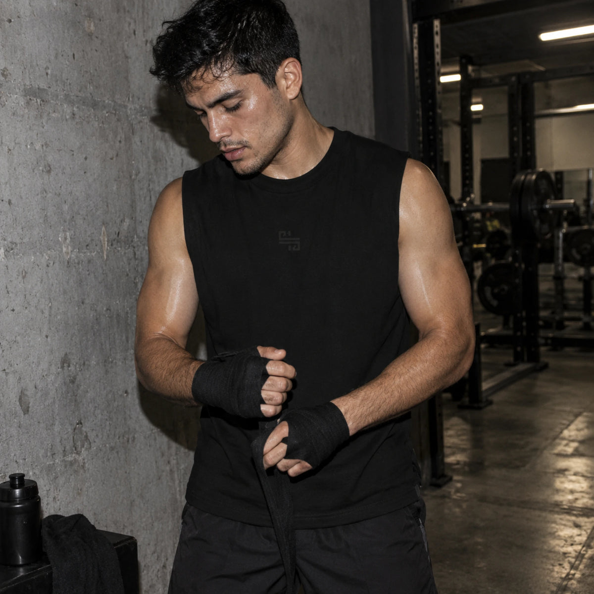 Training Tank 'MONOGRAM' Carbon | 100% algodón ligero