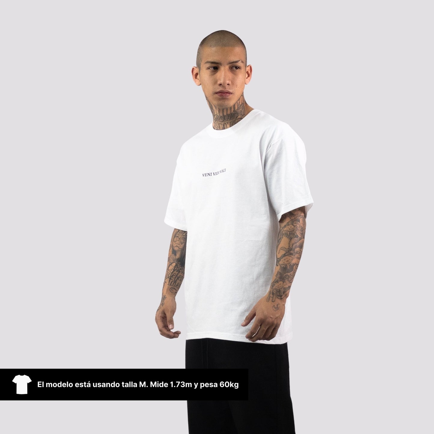 Playera Oversize 'VENI VIDI VICI' Color Blanco
