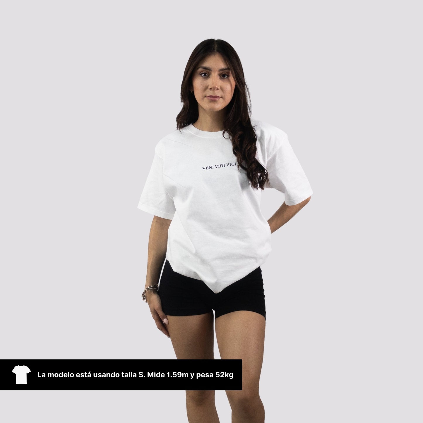 Playera Oversize 'VENI VIDI VICI' Color Blanco