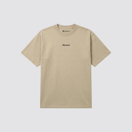 Playera Oversize 'Blessed' Beige