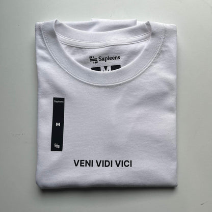 Playera Oversize 'VENI VIDI VICI' Color Blanco