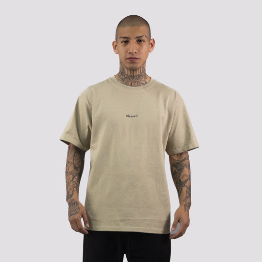 Playera Oversize 'Blessed' Color Beige