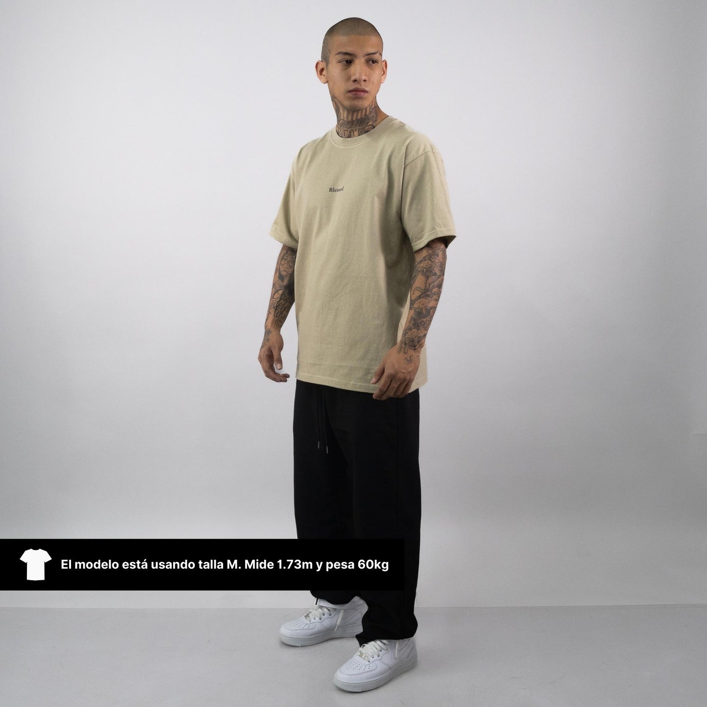 Playera Oversize 'Blessed' Color Beige