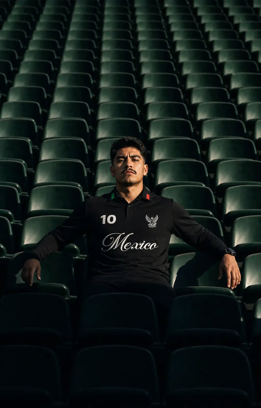 MÉXICO Polo manga larga (negra)