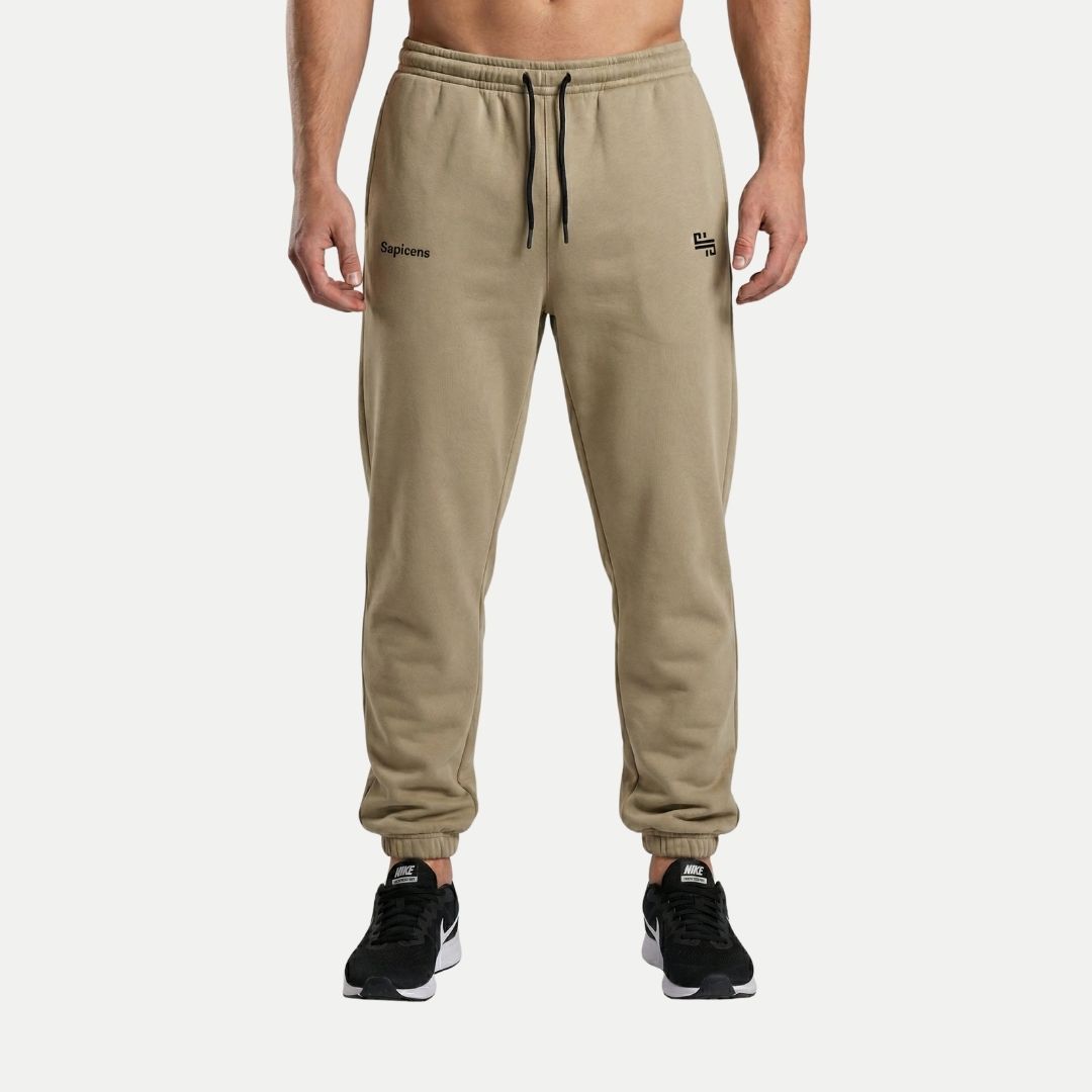 Jogger 'MONOGRAM' Premium Heavyweight Beige | Relaxed-fit