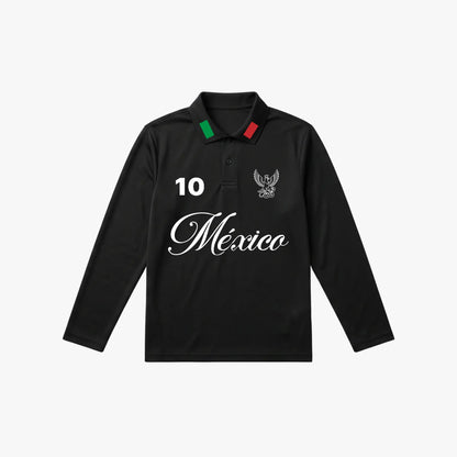 MÉXICO Polo manga larga (negra)