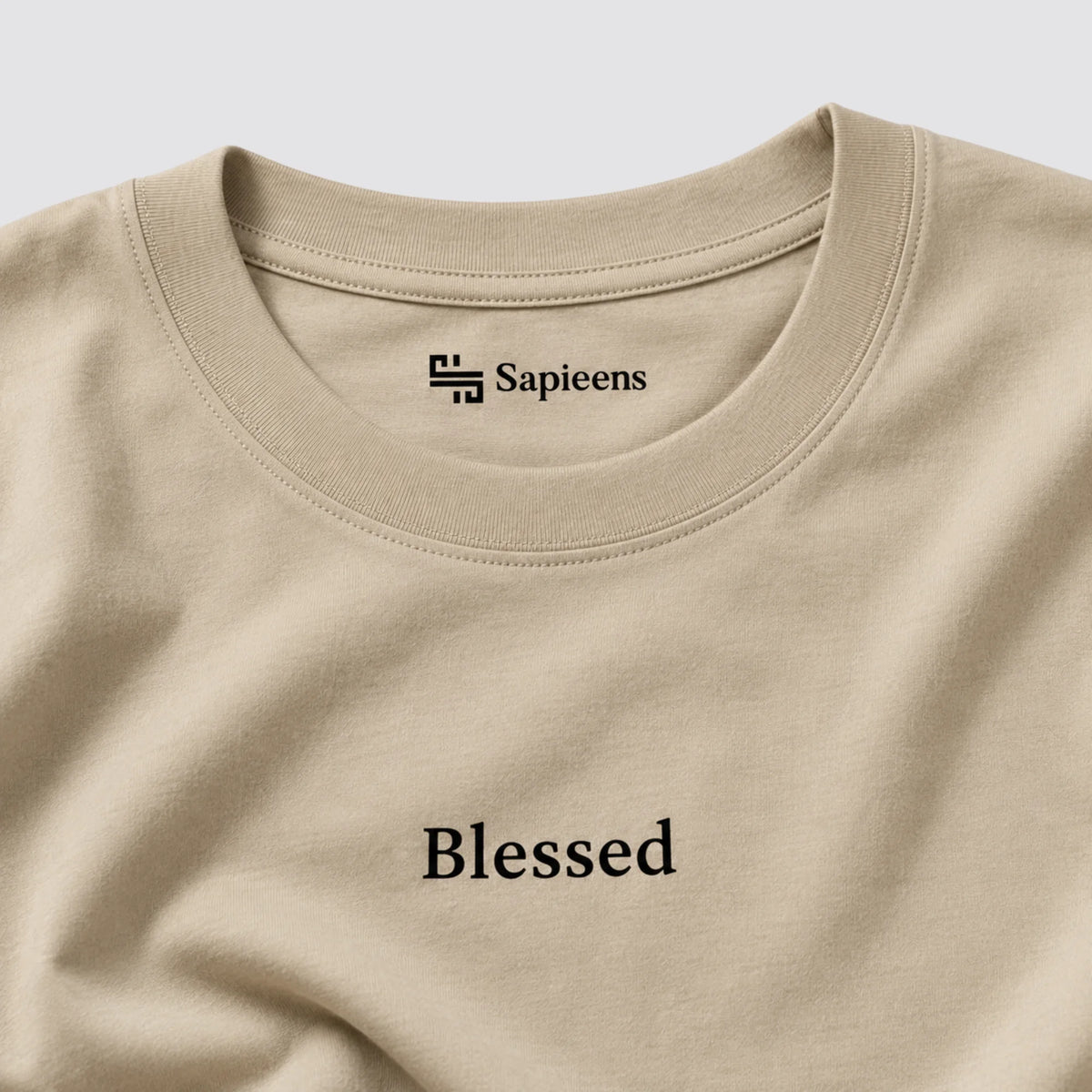 Playera Oversize 'Blessed' Beige
