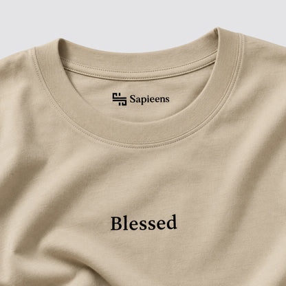Playera Oversize 'Blessed' Beige