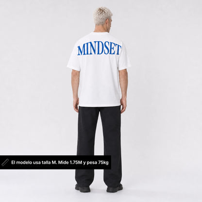 Playera oversize 'MINDSET' Blanca