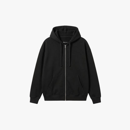 NO LOGO Zipper Hoodie | Corte Relajado y Tacto Suave
