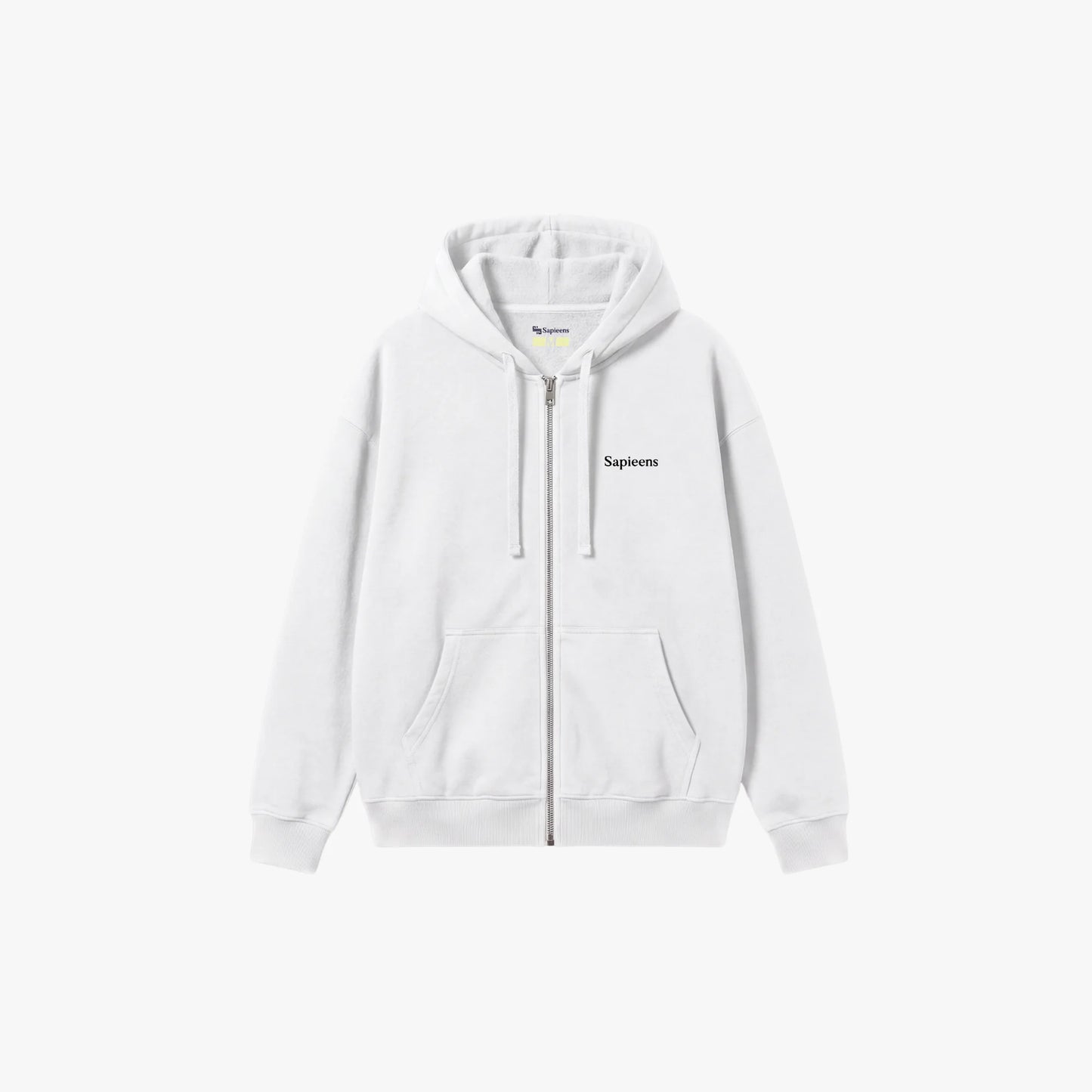 Zipper Hoodie 'Sapieens' Blanca | Corte Relajado y Tacto Suave