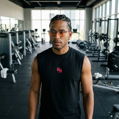 Training Tank 'MONOGRAM' Cherry | 100% algodón ligero