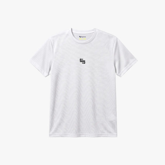 Training Tee 'MONOGRAM' Blanca | Ajuste pecho-brazo | Tela Sport-Dry